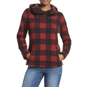 The North Face Crescent Hooded Pullover Jacket Buffalo Plaid Womens Size XS